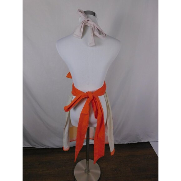 Ladelle Fall Leaves Pumpkins Apron - Ruffle Halter Cotton One Size - NWT - Picture 6 of 12